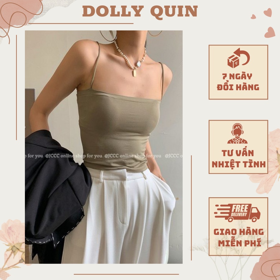 Áo hai dây cotton nữ có đệm mút ngực siêu co giãn chất thun mát ôm body 4 màu thời trang cá tính