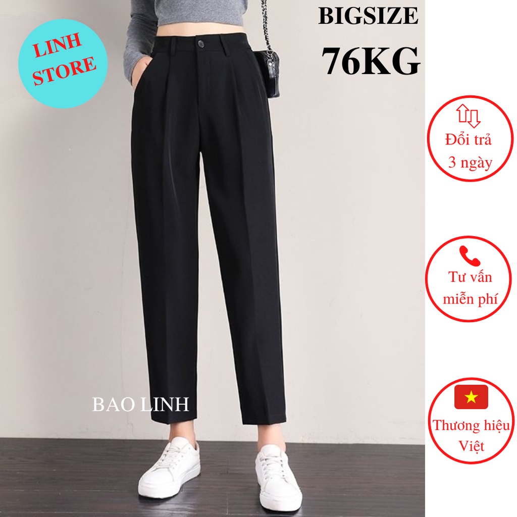 Quần Baggy Nữ Lưng Cao Linh Store Bigsize Dáng Dài Công Sở Chất Liệu Tuyết Mưa Đi Làm Đi Học M668