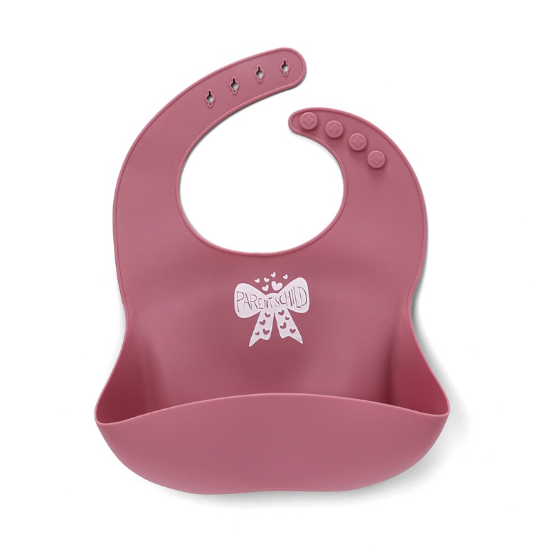 Set 2 Yếm Ăn Silicone Cấp Thực Phẩm Chống Nước Có Thể Điều Chỉnh Kích Cỡ Cho Bé Sơ Sinh