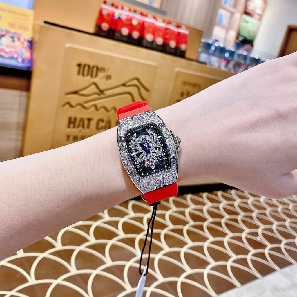 Đồng Hồ Nữ Hanboro Quartz HBR 817 , Dây Cao Su , Size 30x40mm