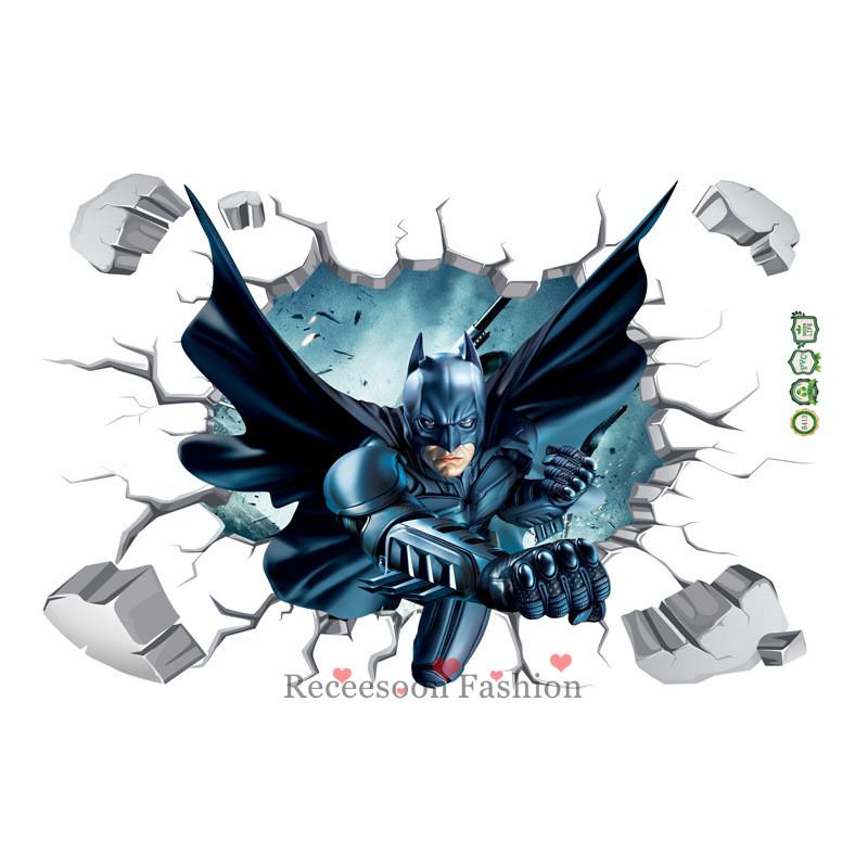 Sticker dán tường trang trí hình Batman kiểu 3D