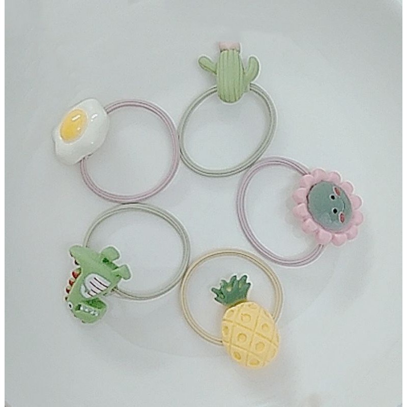 SET 5 CÁI | DÂY BUỘC TÓC SIÊU CUTE HOA QUẢ KHỦNG LONG | CHO BÉ 1-15 TUỔI | SHOP BEECOW