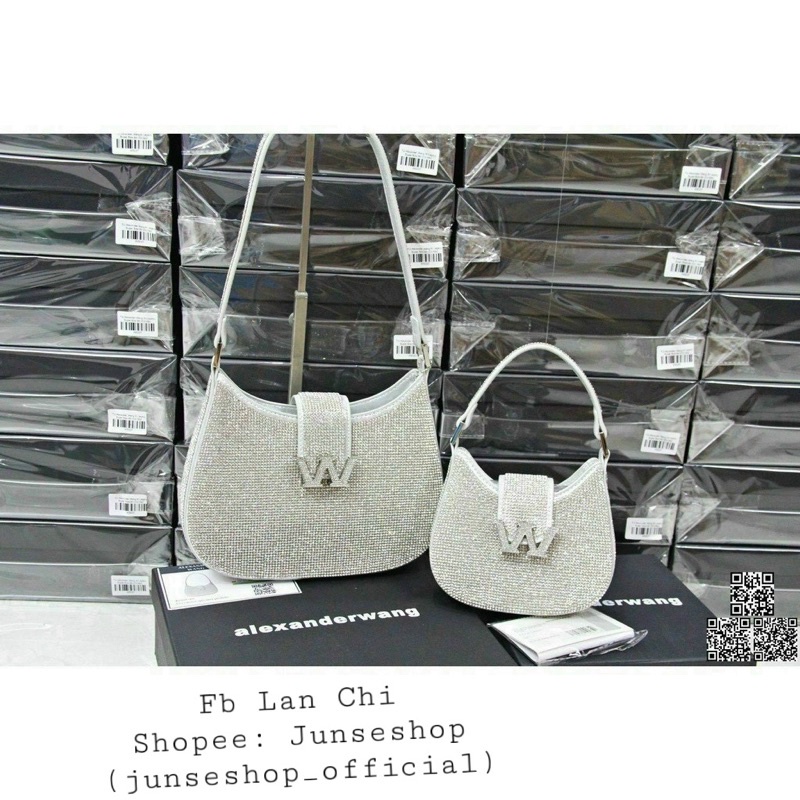 Túi W đính đá cực hot size mini &amp; size 22cm full hộp