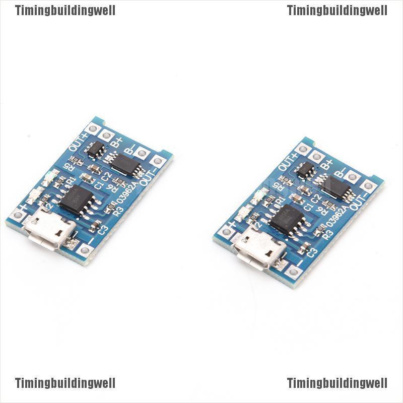 Set 2 Mô Đun Bảo Vệ Pin Sạc Lithium TP4056 5V 1A USB 18650