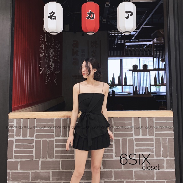 Áo yếm kiểu nữ thắt eo (giá trên không bao gồm áo sơ mi ), áo 2 dây chất umi co dãn 4 chiều 6SIX closet | BigBuy360 - bigbuy360.vn