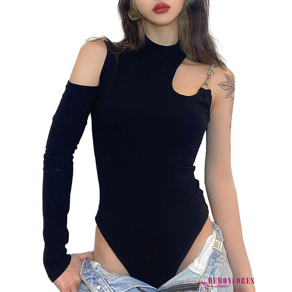 Áo liền quần Nữ Dài Tay Trễ Vai Bó Sát Quyến Rũ