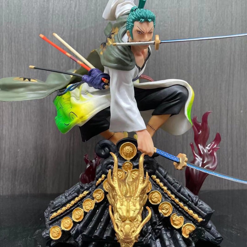 Mô hình Roronoa Zoro Wano One piece - Zoro 32cm- Figure One Piece Zoro trèo Mái Nhà