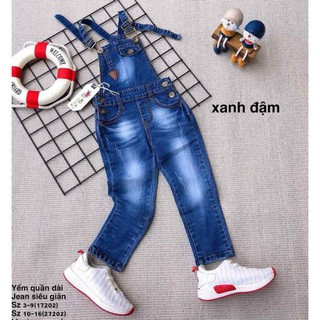 yếm jean dài cho bé gái 10-25kg