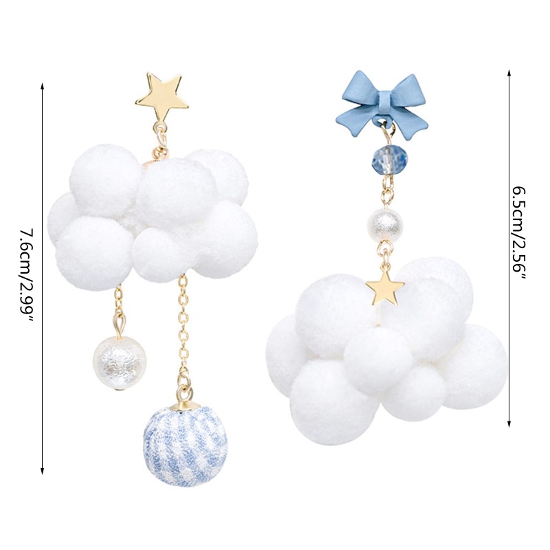 Bông Tai Hình Đám Mây Đơn Giản Dễ Thương Cho Nữ