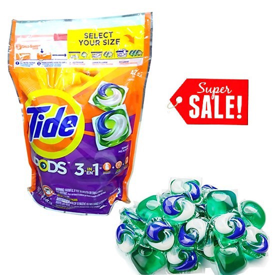 viên giặt Tide Pods 3 In 1 loại 42 viên - (967g /2.12BL/ 34OZ)