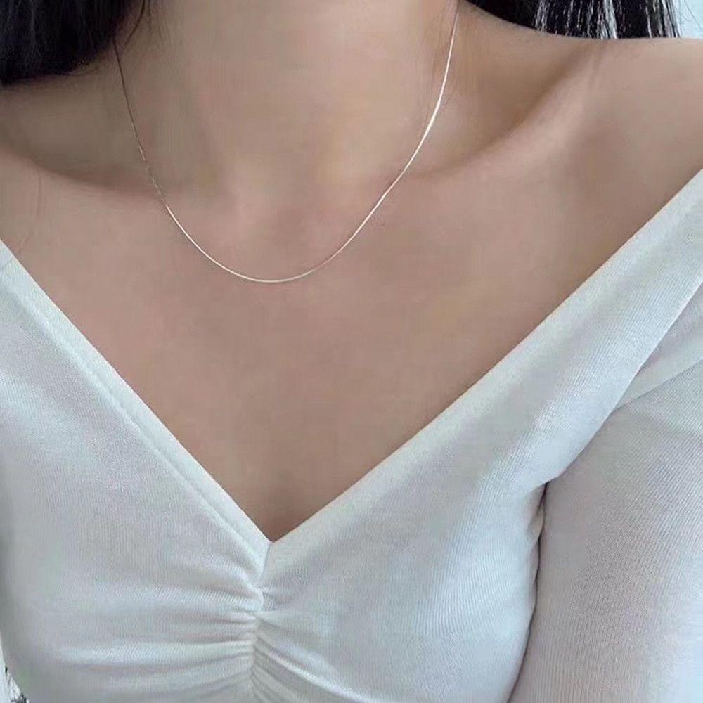 KENT1 Dây Chuyền Mạ Bạc Đơn Giản Kích Thước Inch Cho Nam Và Nữ