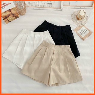 Quần đùi đũi, quàn short nữ đũi dáng váy giả khóa cạp chun sau lưng bigsize thiết kế hana -qvn806