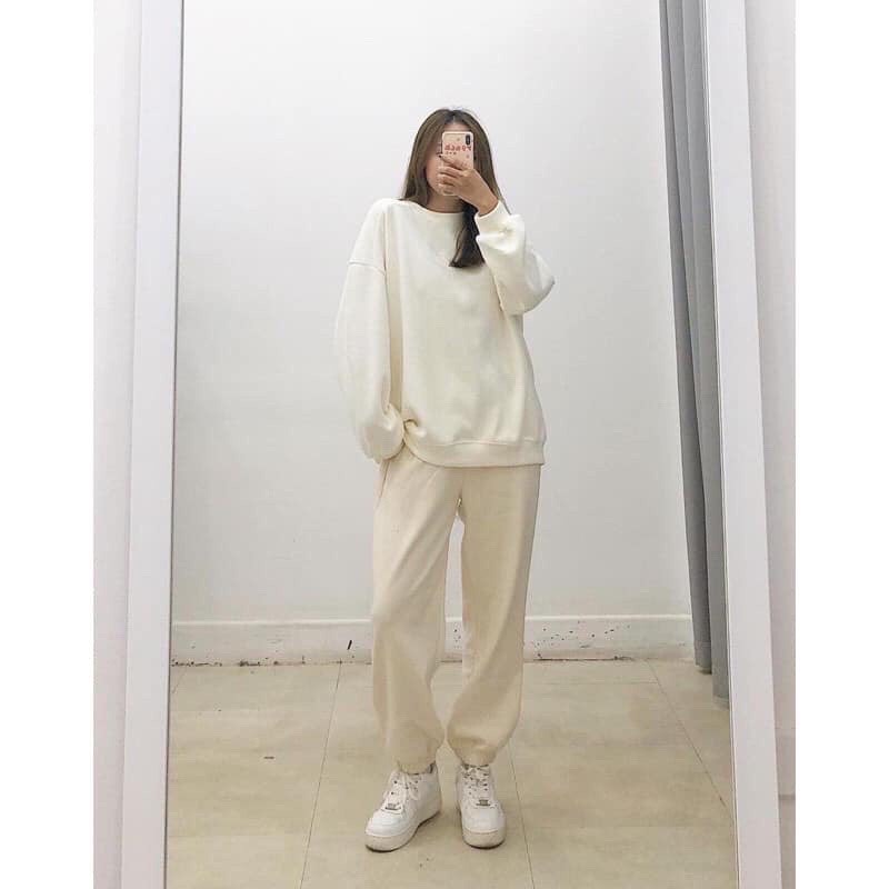 Quần jogger bo gấu - quần ống rộng chất nhung tăm Hàng quảng châu - Mono Boutique