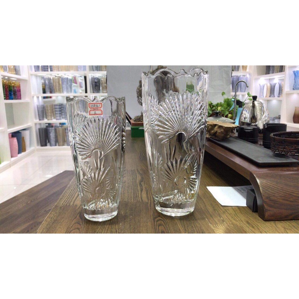 Lọ bom thủy tinh 30cm trắng