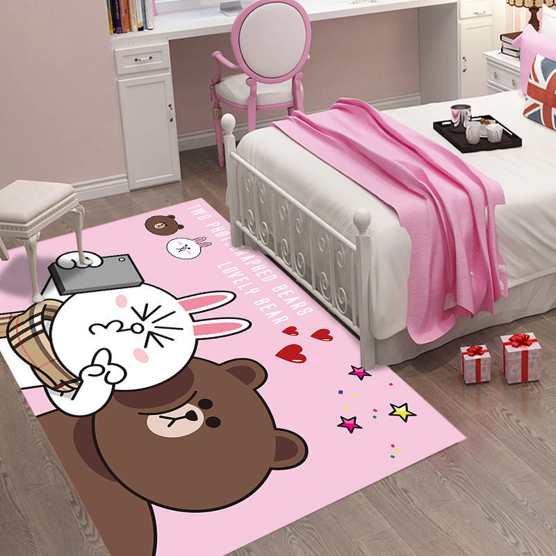 Thảm trải sàn hình trái tim trang trí phòng ngủ cho bé gái