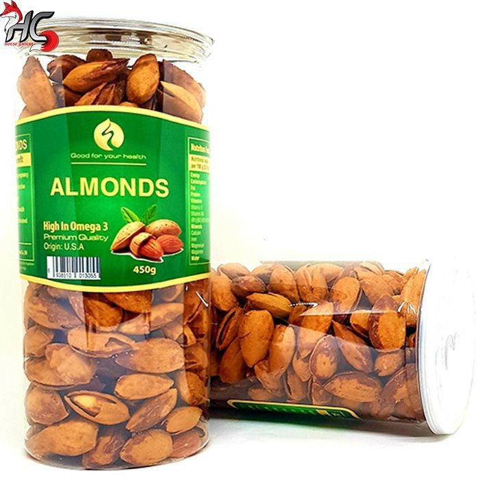 hủ PET-250gr hạt hạnh nhân rang bơ còn vỏ