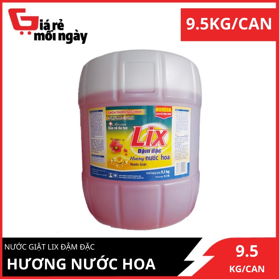 Nước Giặt Lix Đậm Đặc Hương Nước Hoa 9.5kg / can