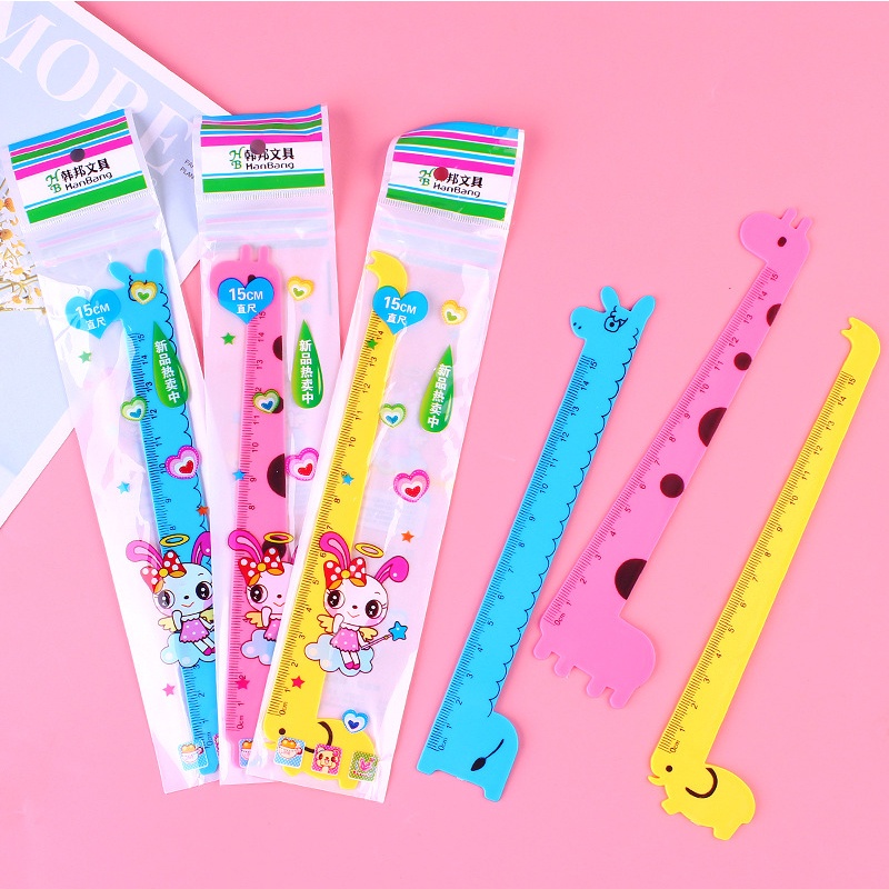 Thước Kẻ In Hình Hoạt Hình Dễ Thương 15cm Tiện Dụng Cho Học Sinh
