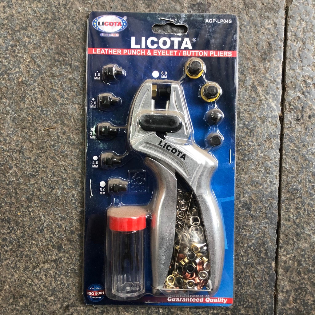 Kìm bấm lỗ kèm khoen cao cấp LICOTA AGP-LP04S