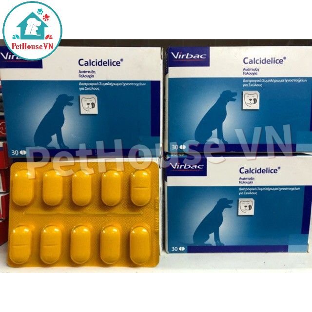 VIRBAC CALCI DELICE - Hộp 30 Viên Canxi, Phốt Pho Và Khoáng Chất Ngon Miệng Cho Chó & Mèo Hàng Chính Hãng