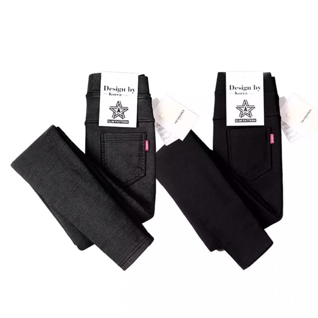 Quần legging thô giả bò cạp cao [hàng sẵn&amp;order]