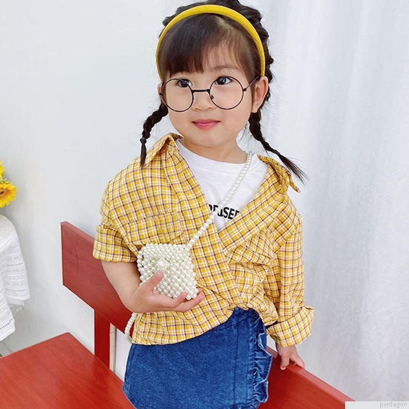 Túi đeo chéo mini đính ngọc trai giả thời trang xinh xắn cho bé gái