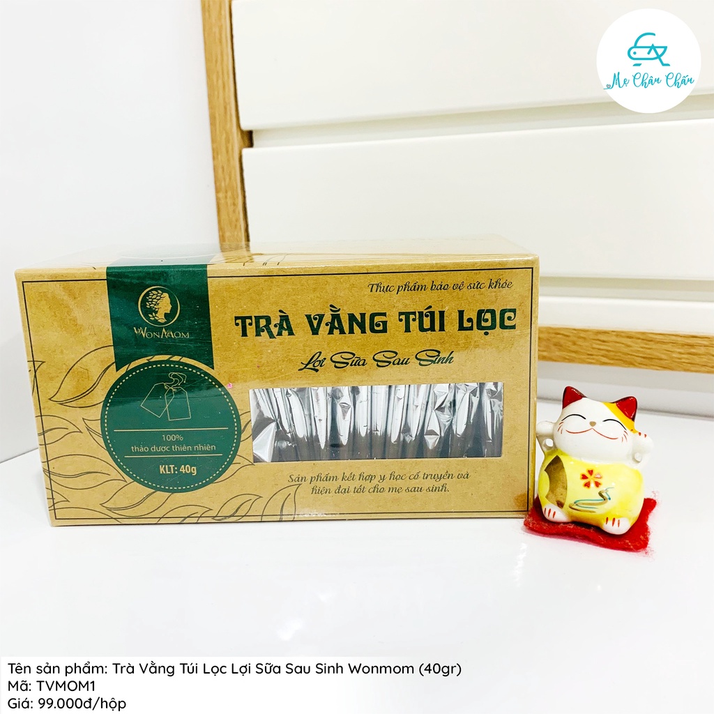 Trà Vằng Túi Lọc Lợi Sữa Wonmom Hộp 40Gram