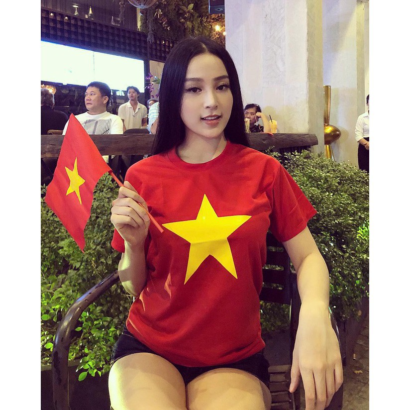 Áo thun tay lỡ UNISEX cờ Việt Nam Áo Cờ Đỏ Sao Vàng Chất ĐẸP