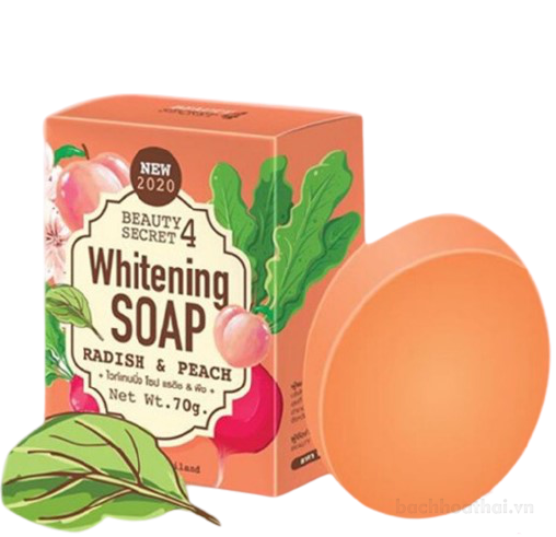 Xà phòng xoá rạn làm trắŉg da Beauty Secret 4 Whitening Soap Radish &amp; Peach