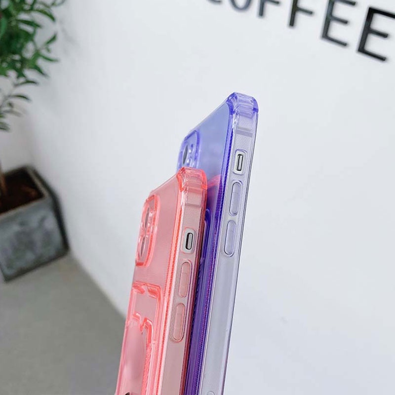 Ốp Điện Thoại TPU Mềm Trong Suốt Chống Bụi Chống Sốc Màu Trơn Có Ngăn Đựng Thẻ Cho iPhone7 8 Plus 11 12 Pro Max X XS XR XSMAX