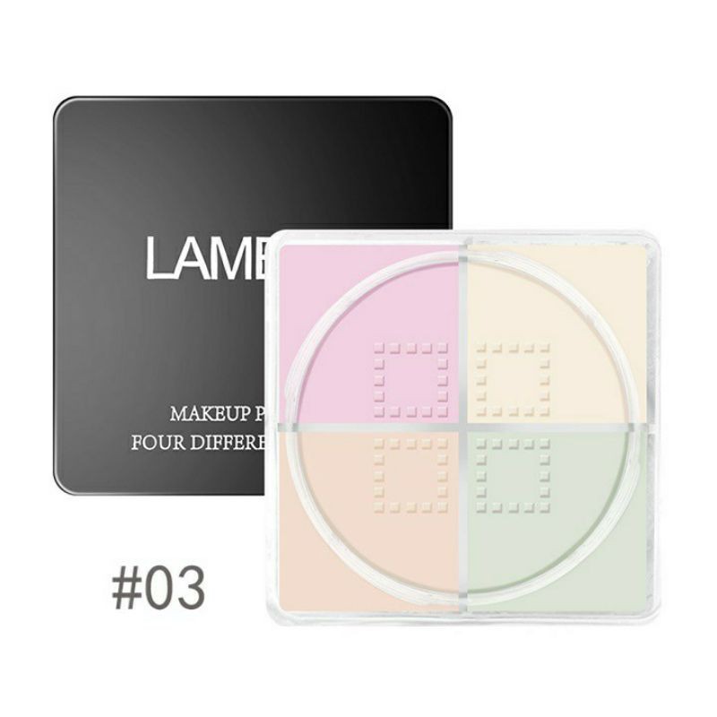 Phấn phủ Lameila Makeup Powder 5047,phấn nền 4 ô màu dạng bột kiềm dầu,không thấm nước,che khuyết điểm,mềm mịn,sáng da