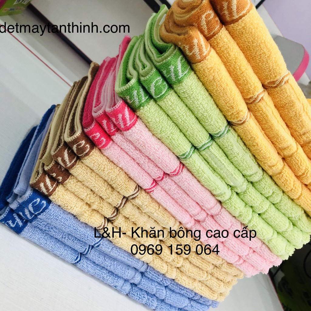 Khăn mặt hoa nở chìm cao cấp Tân Thịnh, kt 30x 50cm