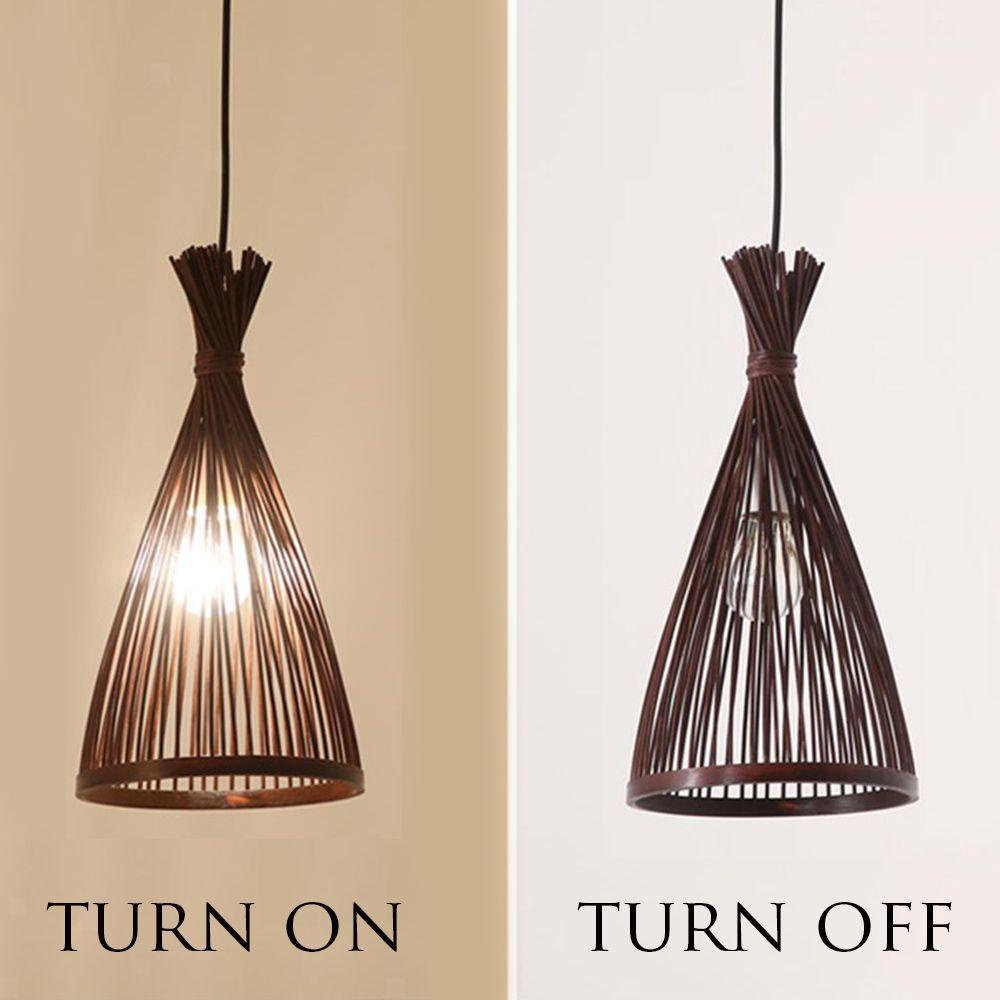 GOGOUP Đèn Treo Trần Nhà Ánh Sáng Nâu Cố Định