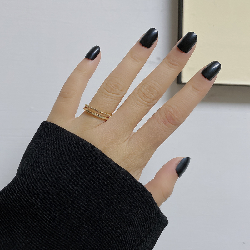 Nhẫn Hở Hai Lớp Họa Tiết Kẻ Sọc Bằng Kim Loại 19931