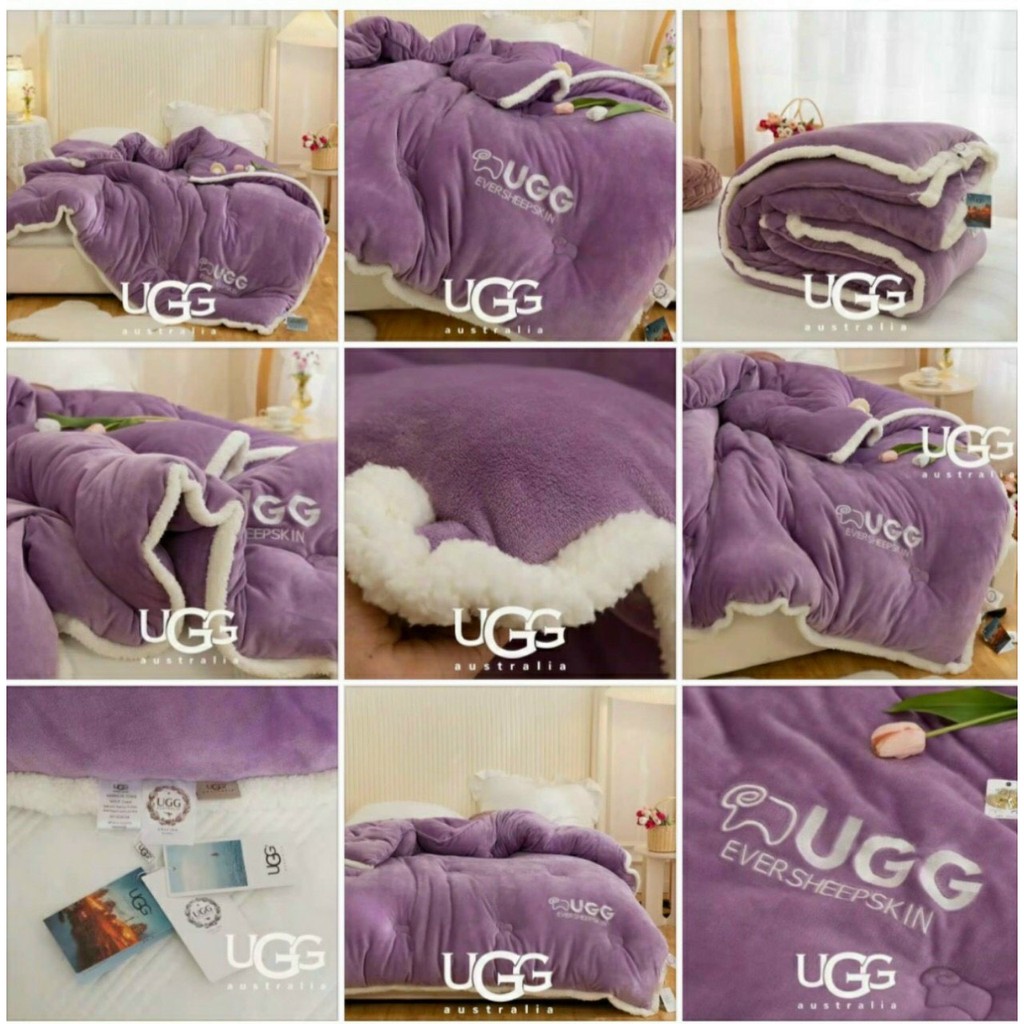 Chăn Lông Cừu UGG Úc Nhập Khẩu- Màu Tím Siêu Đẹp Mịn Nhà Cô Tấm