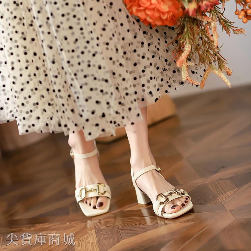 Giày Sandals Đế Thô Thanh Lịch Hợp Thời Trang Hè Phong Cách Hàn Quốc Cho Nữ Size 34-39