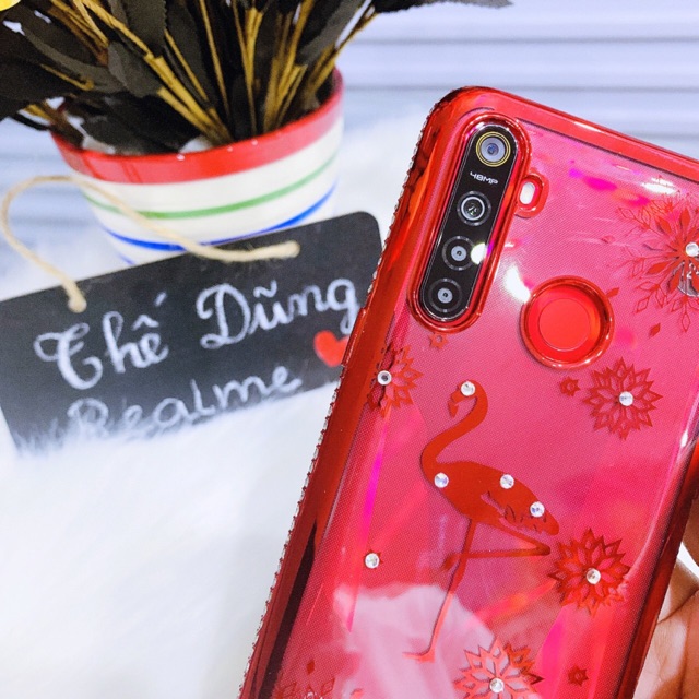 Ốp lưng Realme 5/5i/5s/6i trong suốt đính đá
