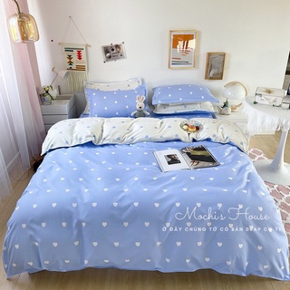 [VẢI SIÊU ĐẸP] BỘ CHĂN GA GỐI COTON POLY MẪU TRÁI TIM XANH CỰC XINH