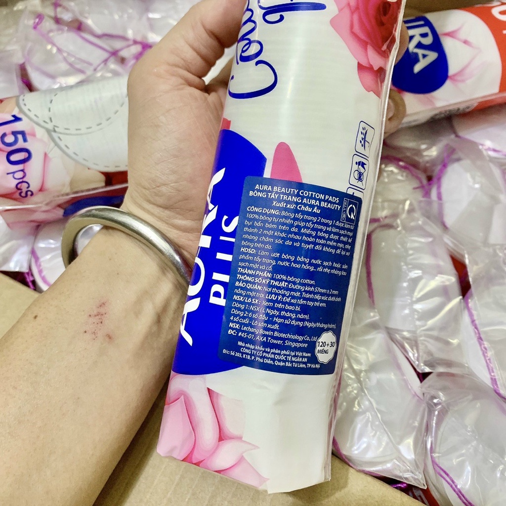 Bông tẩy trang aura 150 miếng siêu sịn - mới về