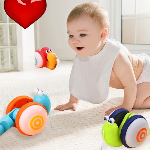 Đồ chơi ốc sên Turbo dây kéo có nhạc và đèn vui nhộn cho bé 1 - 3 tuổi Master Kids