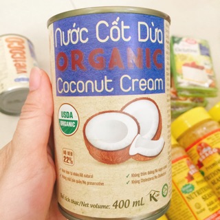 NƯỚC CỐT DỪA VIETCOCO LON 400ML - ĐỘ BÉO 22% - ORGANIC