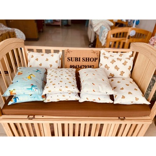 Gối đầu cho bé vải musilin organic và xô sợi tre