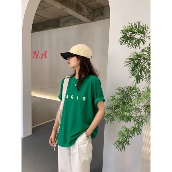 Set áo Paris + quần ống xuông kaki trắng COS588