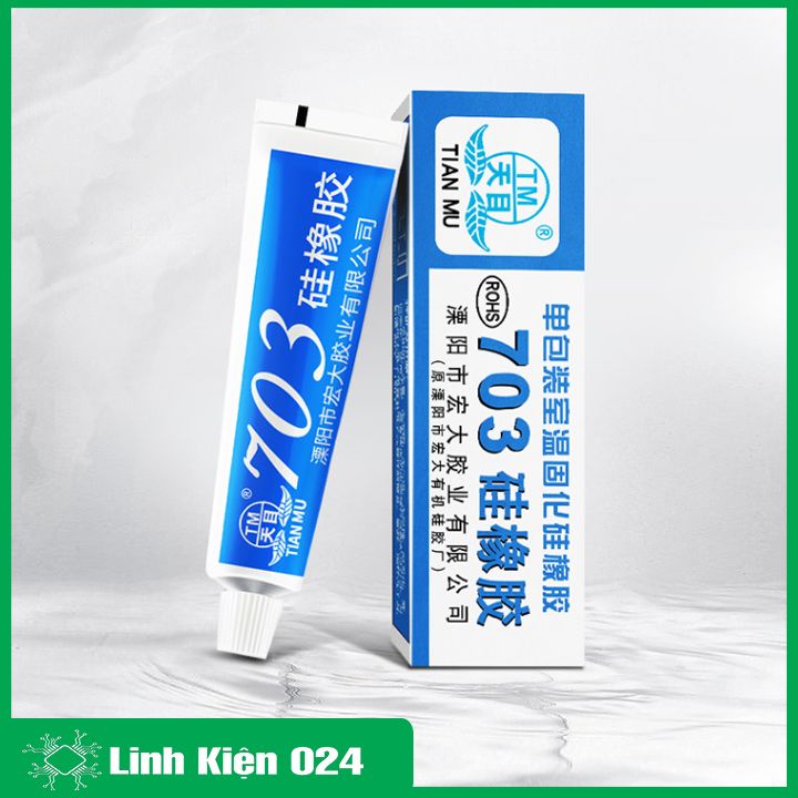 Keo silicone 703 màu trắng cực dày dán và niêm phong linh kiện