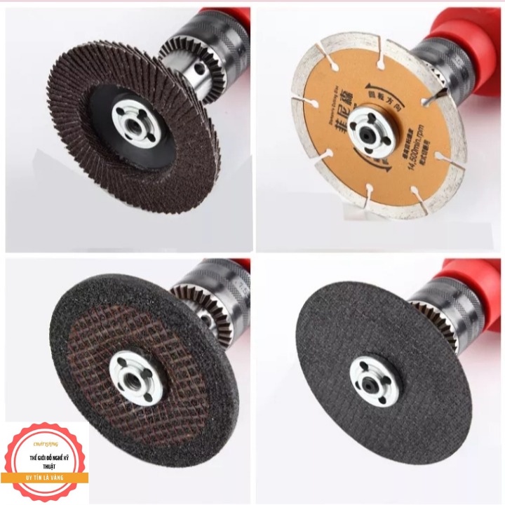 Bộ phụ kiện trục 6mm -10mm chuyển đổi máy khoan thành máy cắt đa năng có lá chắn