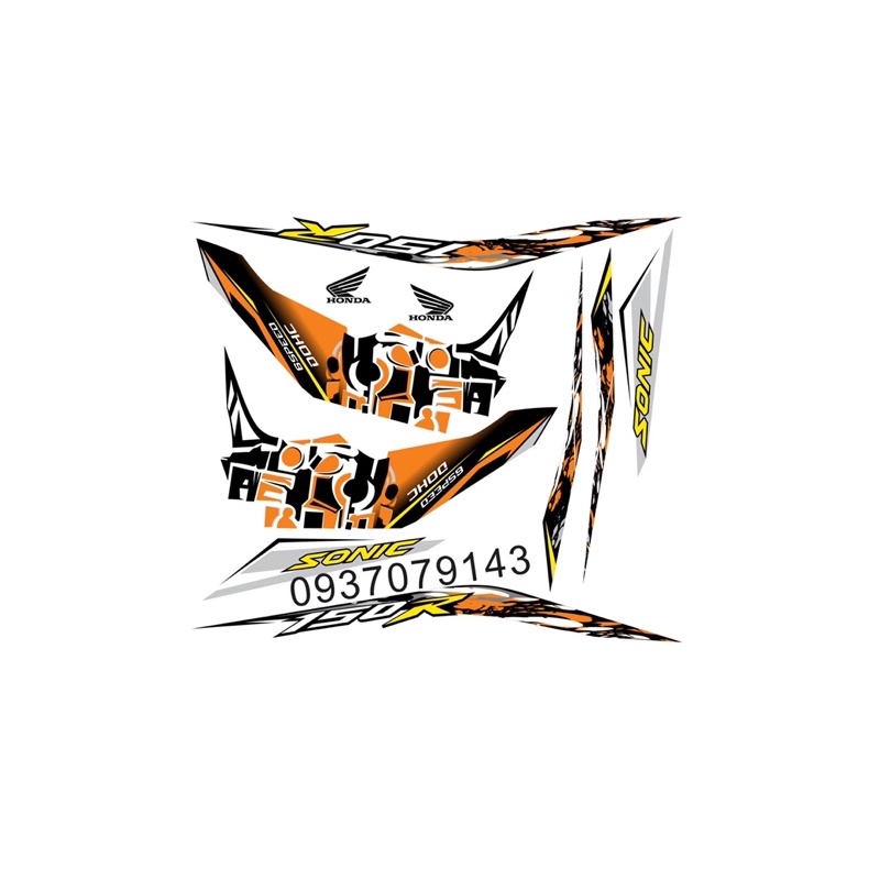 ( Quí khách vui lòng mang ra tiệm cho thợ dán ) sonic trắng cam