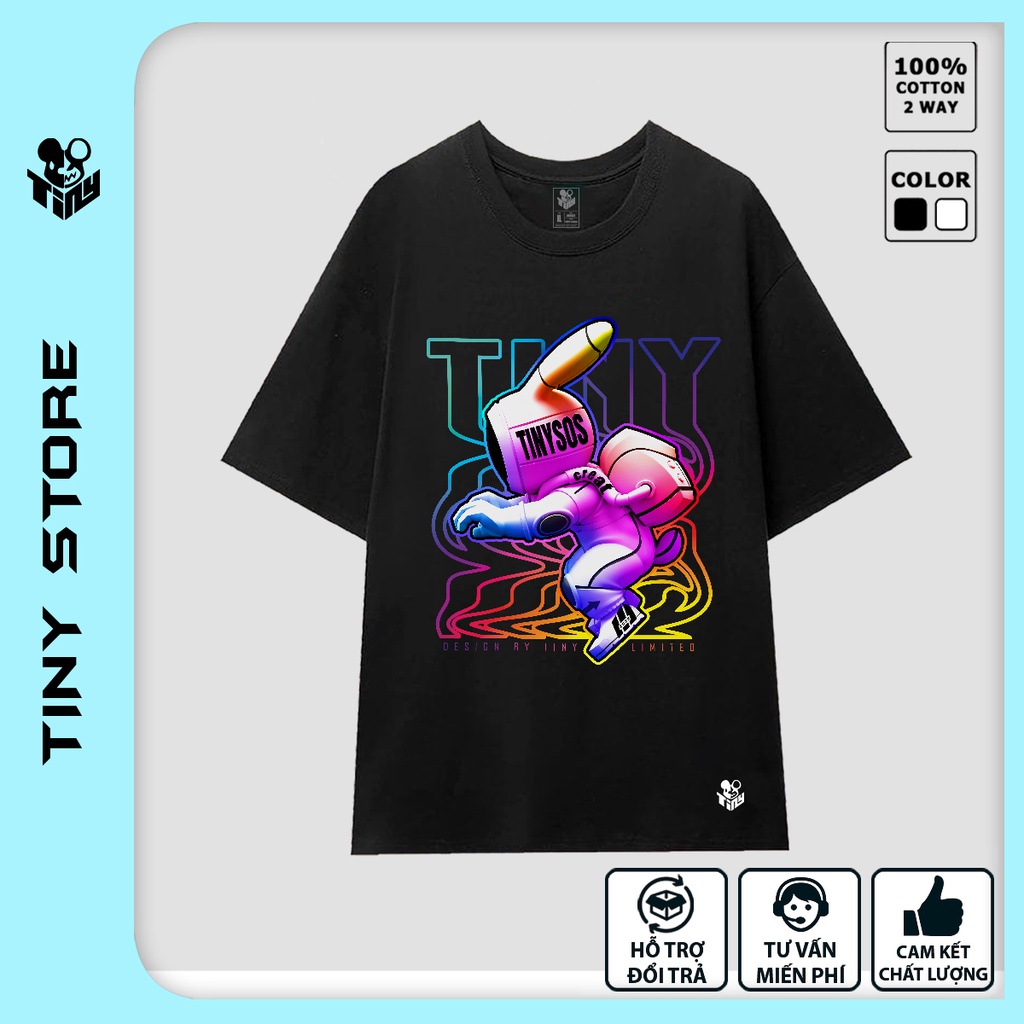 (BIGSIZE135kg) Áo thun in hình TNS.07, áo thun form rộng có bigsize, 100% Cotton 2 Chiều
