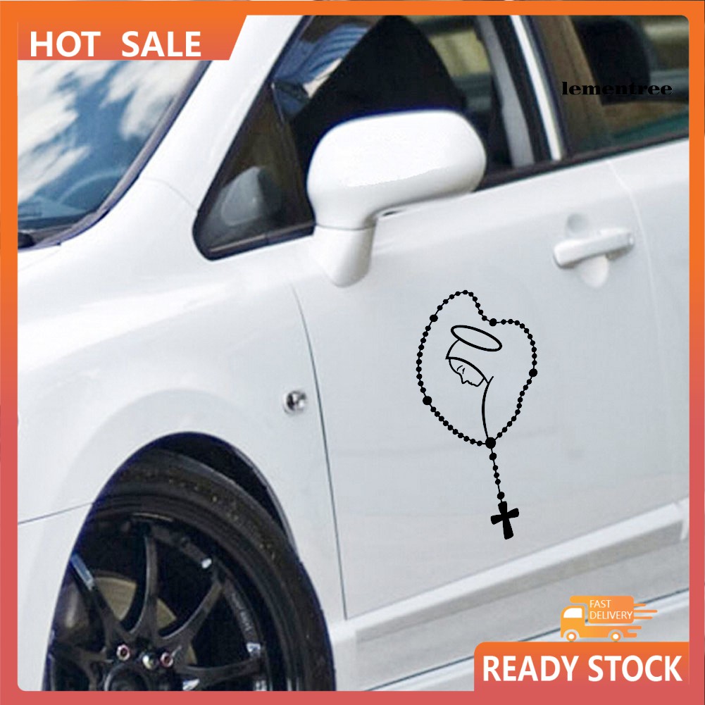Đề Can Dán Trang Trí Thân Xe Ô Tô / Cửa Sổ In Chữ Mary Rosary Độc Đáo