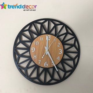 Đồng hồ gỗ treo tường chất liệu gỗ máy kim trôi thiết kế in theo yêu cầu decor trang trí nhà và quán cafe