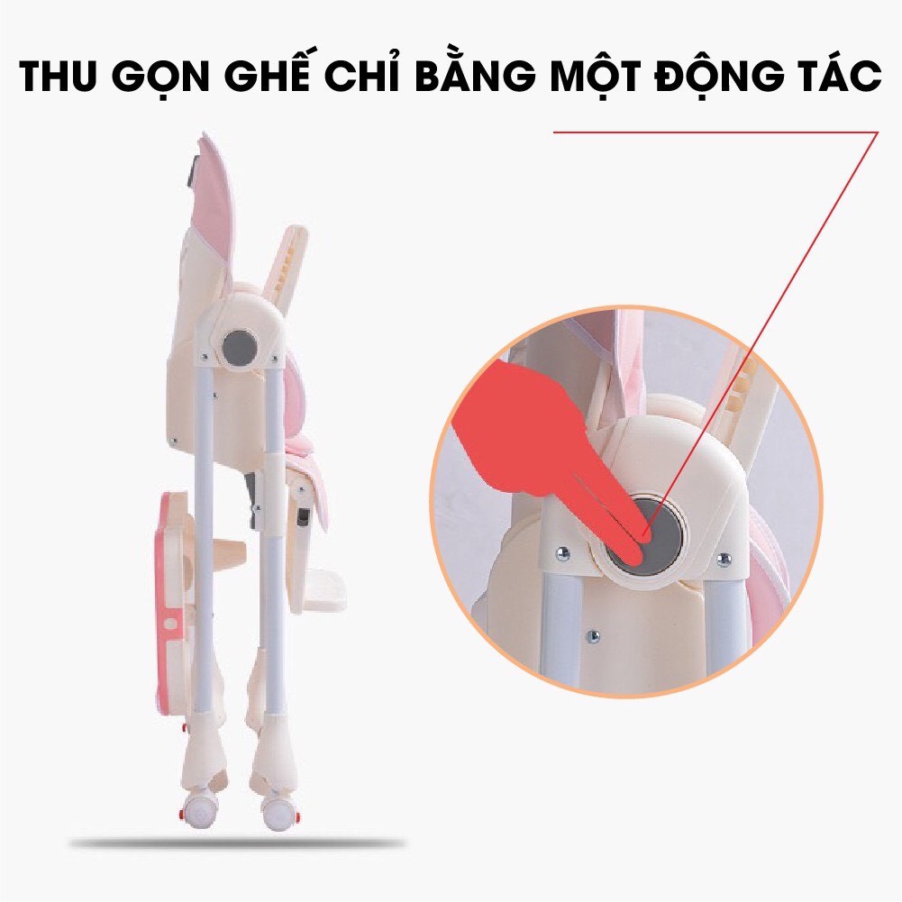 Ghế ăn dặm đa năng cho bé Mastela 1015 có 7 mức nâng hạ độ cao, 3 chế độ ngả, dùng cho bé từ 4 tháng - 5 tuổi